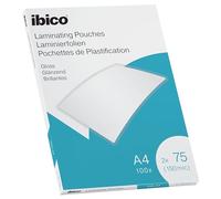Ibico Láminas para Plastificar Tamaño A4, Acabado Brillante, 150 Micras, Pack de 100, Transparentes, 627316