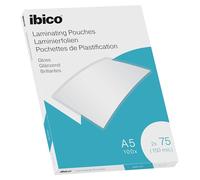 Ibico Láminas para Plastificar Tamaño A5, Acabado Brillante, 150 Micras, Pack de 100, Transparentes, 627314