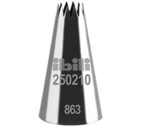 Ibili Étoile Multi branche Boquilla Estrella MULTIPUNTA 10 MM, Stainless Steel, Plateado, 6x3x3 cm