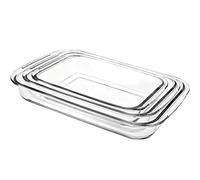 Ibili Set 3 Fuente Horno Rectangular KRISTALL, Stainless Steel, Cranberry, 47 x 26 x 8 cm