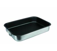 Ibili 651330 - Rustidera antiadherente Plus Inox con asas metálicas abatibles 30x22x6 cm
