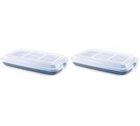 IBILI 686720 Taper para Embutidos y Fiambres, 24,8 X 14,4 cm, Plástico Libre de BPA, Reutilizable, Azul (Paquete de 2)