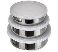 Ibili Set DE 3 CONTENEDORES INOX 14+16+18 CMS, Stainless Steel, Plateado, 0.79 Inches