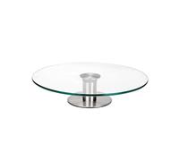 Ibili Soporte Giratorio Cristal 30 CMS, Plateado/Transparente, 30 x 30 x 5 cm