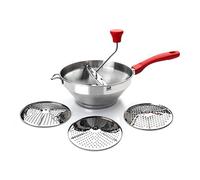 Ibili Pasapures Luxe 3 discos de 24 cm, acero inoxidable plateado