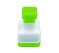 Ibili Molde Hamburguesa-Cuadrado, Stainless Steel, Blanco/Verde, 8.5 x 8.5 x 14 cm