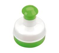 Ibili Molde Hamburguesa-Redondo, Stainless Steel, Blanco/Verde, 11 x 11 x 10 cm