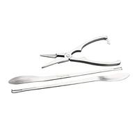Ibili Set TENAZA DE MARISCO Y 2 Tenedores INOX, Stainless Steel, Plateado, 24 x 5 x 2 cm, 3