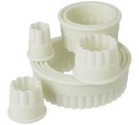 Ibili 784200 Lot de 9 emporte-pièces arrondi dentelé Corta MASAS Redondo Rizado(9 PC), Stainless Steel, Transparente/Blanco, 10 x 10 x 5 cm, 9
