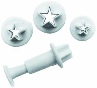 IBILI 788403 - Set 3 Cortadores con Expulsor Estrella, Color Blanco