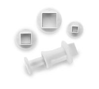 Ibili Set 3 CORTADORES con EXPULSOR Cuadrado, Stainless Steel, Centimeters