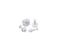 Ibili Set 3 CORTADORES con EXPULSOR Margarita, Stainless Steel, Blanco, Centimeters