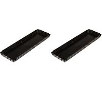 IBILI 823036 - Molde rectangular antiadherente Fondo móvil Moka 36 x 13 cm (Paquete de 2)