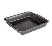 Ibili Molde Cuadrado Moka 24x24x4,50 CMS, Stainless Steel, Negro