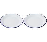 IBILI 901128 - Plato llano de acero esmaltado vitrificado Blanca 28 cm (Paquete de 2)