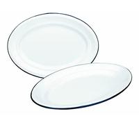 Ibili Bandeja Ovalada 30x20 CMS, Stainless Steel, Blanco y Azul, 30 x 20 x 9 cm