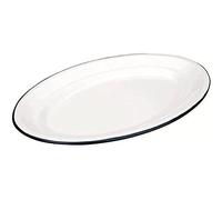Ibili – Bandeja ovalada 903935 – Acero inoxidable 35 x 24 x 9 cm – Blanco y azul