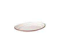 Ibili Bandeja Ovalada Bordeaux 25 CM, Stainless Steel, White/Red, 25x17x3 cm