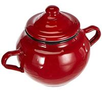Ibili Azucarero 910650 con tapa de acero esmaltado vitrificado rojo 0,5 l