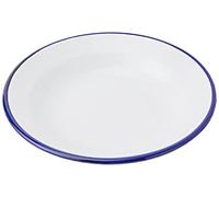 Ibili Plato Hondo 22 CMS, Stainless Steel, Blanco y Azul, 22 x 22 x 4 cm