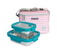 Ibili Biarritz - Kit Bolsa Isotérmica Tricapa 5l Y Recipientes De Acero Etern De 820 Y 480 Ml