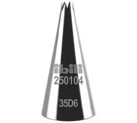 Ibili Boquilla Estrella Abierta 4 MM, Stainless Steel, Plateado, 6x3x3 cm