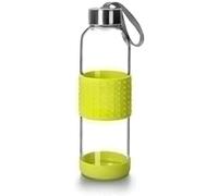 IBILI - Botella de vidrio sky 500 ml verde, Borosilicato, Reutilizable, protector anti-golpes