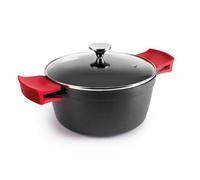 IBILI - Cacerola Esben 20 Cm, Aluminio Fundido, Tapa de cristal, Asas desmontables de silicona, Antiadherente PFAS, Apta para induccion