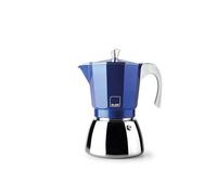 IBILI - Cafetera express Elba Blue, 9 tazas, 450 ml, Aluminio fundido, Base de Acero Inoxidable, Apto para inducción