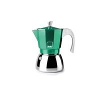 IBILI - Cafetera express Elba Green, 3 tazas, 150 ml, Aluminio fundido, Base de Acero Inoxidable, con reductor para 2 tazas Apto para inducción