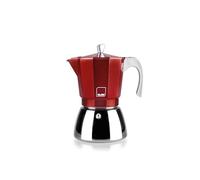 IBILI - Cafetera express Elba Red, 6 tazas, 300 ml, Aluminio fundido, Base de Acero Inoxidable, Apto para inducción