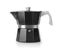 IBILI - Cafetera express Evva Black, 12 tazas, 600 ml, Aluminio fundido, Apto para inducción