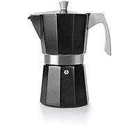IBILI - Cafetera express Evva Black, 9 tazas, 450 ml, Aluminio fundido, Apto para inducción