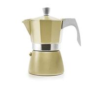 IBILI - Cafetera express Evva Golden, 2 tazas, 100 ml, Aluminio fundido, Apto para inducción