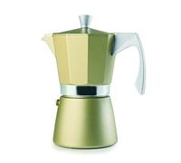 IBILI - Cafetera express Evva Golden, 6 tazas, 300 ml, Aluminio fundido, Apto para inducción