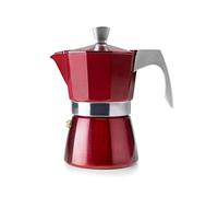 IBILI - Cafetera express Evva Red, 2 tazas, 100 ml, Aluminio fundido, Apto para inducción