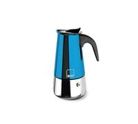 IBILI - Cafetera express Moca Blue, 4 tazas, 185 ml, Acero Inoxidable, Apto para inducción
