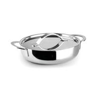 IBILI - Cazuelita Con Tapa Triply Natural 16 Cm, Acero inoxidable, Apto para induccion, sin antiadherente