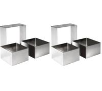 Ibili Clásica - Aro cuadrado inox, 8x8x4.50 centímetros (Paquete de 2)
