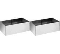 IBILI Clásica - Aro de emplatar Rectangular, INOX, 8x5x4,5 cm (Paquete de 2)