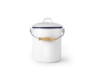 IBILI - Cubo con Tapa para Compost 4 Litros Acero Esmaltado Vitrificado Diseño Artesanal