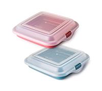 Ibili Deli - Lote De 2 Porta Alimentos Para Sándwiches, Embutidos Y Quesos. Rojo Y Azul