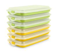 Ibili Deli - Lote De 6 Recipientes Apilables Porta Embutidos Y Alimentos. Amarillo Y Verde