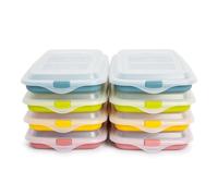 Ibili Deli - Lote De 8 Recipientes Apilables Porta Embutidos Y Alimentos. Color Surtido