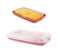 Ibili Deli - Recipiente Rectangular Apilable Con Tapa Porta Embutidos Y Alimentos. Rojo