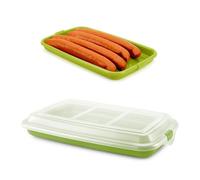 Ibili Deli - Recipiente Rectangular Apilable Con Tapa Porta Embutidos Y Alimentos. Verde