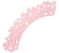 Ibili Envoltorio para Cupcake Flores Rosas, Stainless Steel, Rosa, 24 x 11 x 1 cm