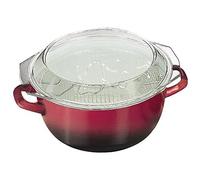 IBILI - Freidora con cestillo y tapa volcan, 24 cms, Acero esmaltado, Apto para induccion