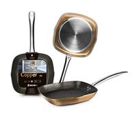 IBILI - Grill natura copper, 28 x 28 cms, Aluminio, Antiadherente estilo piedra, Apto para induccion