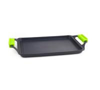 IBILI - Grill Plancha New Essential 33X24 Cm, Aluminio Fundido, Asas desmontables de silicona, Antiadherente PFAS, Apta para induccion